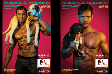 Woof! New 2016 Charity Calendar featuring Topless Hunks Posing with Rescued Hounds will get Pulses Racing